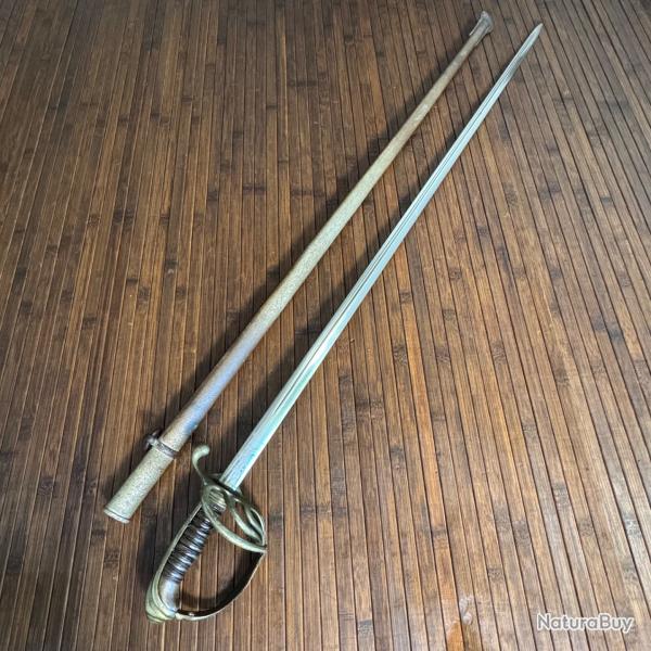 BON SABRE D'OFFICIER D'INFANTERIE MODLE 1882 MANUFACTURE DE CHATELLERAULT 1890 WW1 14-18