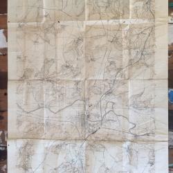 CARTE D'ETAT MAJOR MILITAIRE - CANEVAS DE TIR - ALENTOURS DE SOISSONS - JUIN 1917