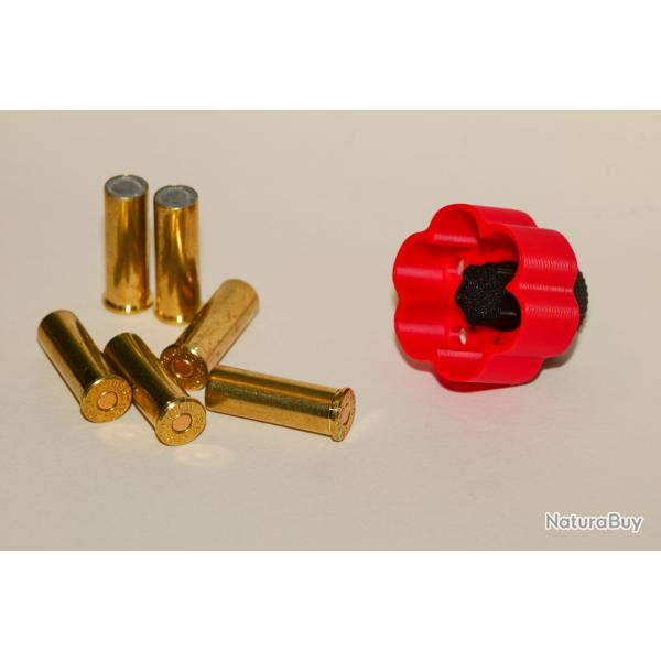 Speedloader revolver 38 Special & 357 mag - couleur rouge