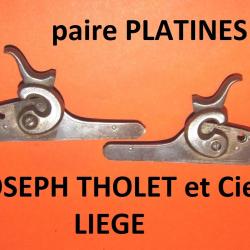paire de platines de fusil a percussion JOSEPH THOLET et Cie LIEGE - VENDU PAR JEPERCUTE (a6642)