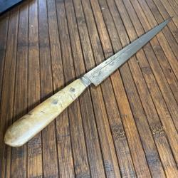 GRAND COUTEAU POIGNARD ORIENTAL BOU-SAADI MANCHE CORNE BLONDE