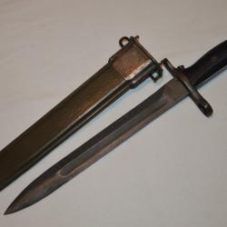 BAIONNETTE AMERICAINE MODELE  M1 FABRICATION UTICA FUSIL US GARAND- LIBERATION-2&deg; GUERRE MONDIALE