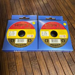 DESTOCKAGE P&Ecirc;CHE LOT DE DEUX BOBINES FILS STROFT COLOR 100 m 0,18mm 3,10 kg