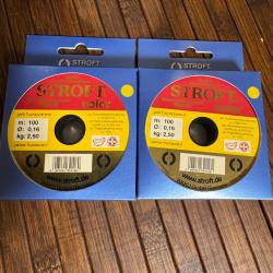 DESTOCKAGE P&Ecirc;CHE LOT DE DEUX BOBINES FILS STROFT COLOR 100 m 0,16 mm 2,50 kg