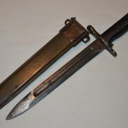 BAIONNETTE AMERICAINE MODELE  M1 RARE FABRICATION PAL FUSIL US GARAND- LIBERATION-2&deg; GUERRE MONDIALE