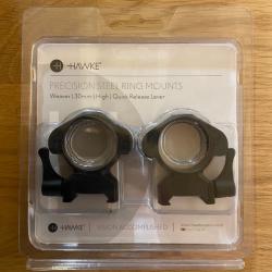 Colliers HAWKE précision diam.30mm weaver haut amovible