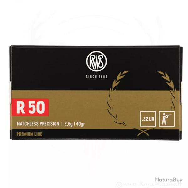 50 balles RWS R50 Cal.22Lr - 40Grs RWS