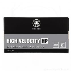 50 balles HIGH VELOCITY HP Cal. 22LR 40 GRS RWS