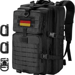 Sac à dos 40L Tactique Militaire Anneaux en D Molle Chasse Randonnée Escalade Grand Volume Noir