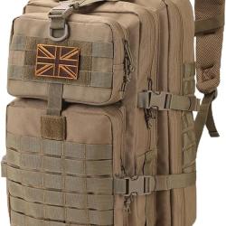 Sac à dos 40L US Tactique Militaire Anneaux en D Molle Escalade Chasse Randonnée Grand Volume Kaki