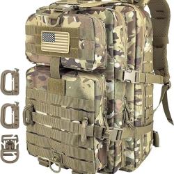 Sac à dos 40L Tactique Militaire Molle Grand Volume Anneaux en D Escalade Chasse Randonnée