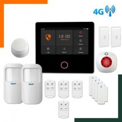 Kit d'alarme maison sans fil GSM, 4G, Installation facile - Autocollants dissuasifs offerts