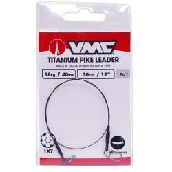 Bas de Ligne VMC Titanium Pike Leader 30cm 18kg A l'unité