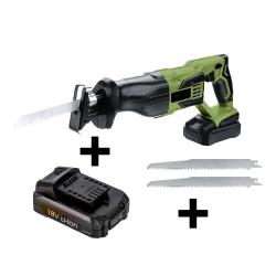 LOT SCIE SABRE 18V SANS FIL + CHARGEUR + 2 BATTERIES + 2 LAMES GIBIER bf