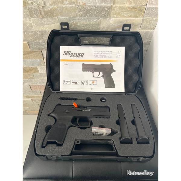 Pistolet  blanc SIG SAUER 9 mm - Neuf, jamais utilis + 2 chargeurs