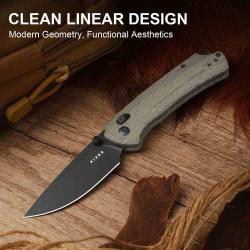 Couteau Kizer Task I T1 CD Lame Acier Nitro-V Manche Norplex Ultrex Micarta Clutch Lock KIV34902CA1