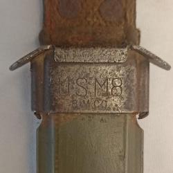 Fourreau original US M8 pour poignard M3 Parachutiste WW2