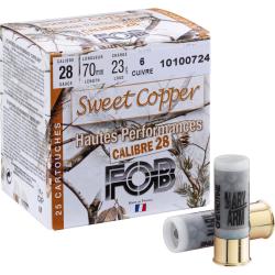 Cartouche de chasse sans plomb FOB Sweet Copper cal. 28 HP N°6 cal. 28 bte de 25